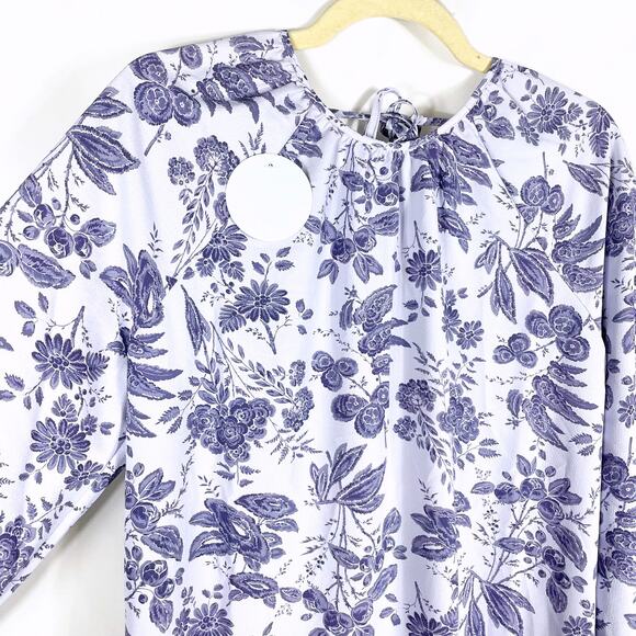 Hill House Simone Dress Maxi Lilac Purple Floral Open Back Side Slit Sz‎ XS - Picture 8 of 16